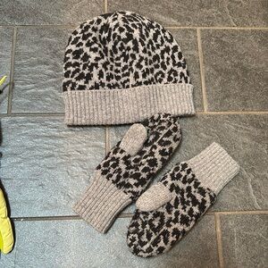 Crewcuts Animal Print Hat and Mittens Set
